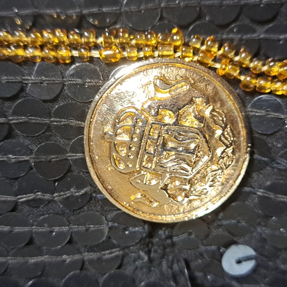 Ivana Trump Vintage Black Sequin Jacket Blazer Size XL Gold Trim Evening Bling - Picture 12 of 14